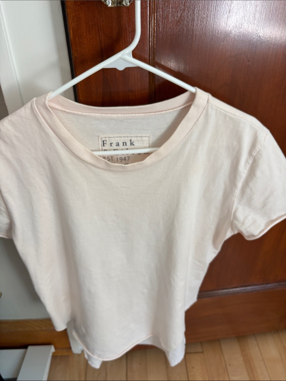Theo Perfect Tee from Frank &Eileen!Short Sleeve 100%Cotton Tee in Pale Pink